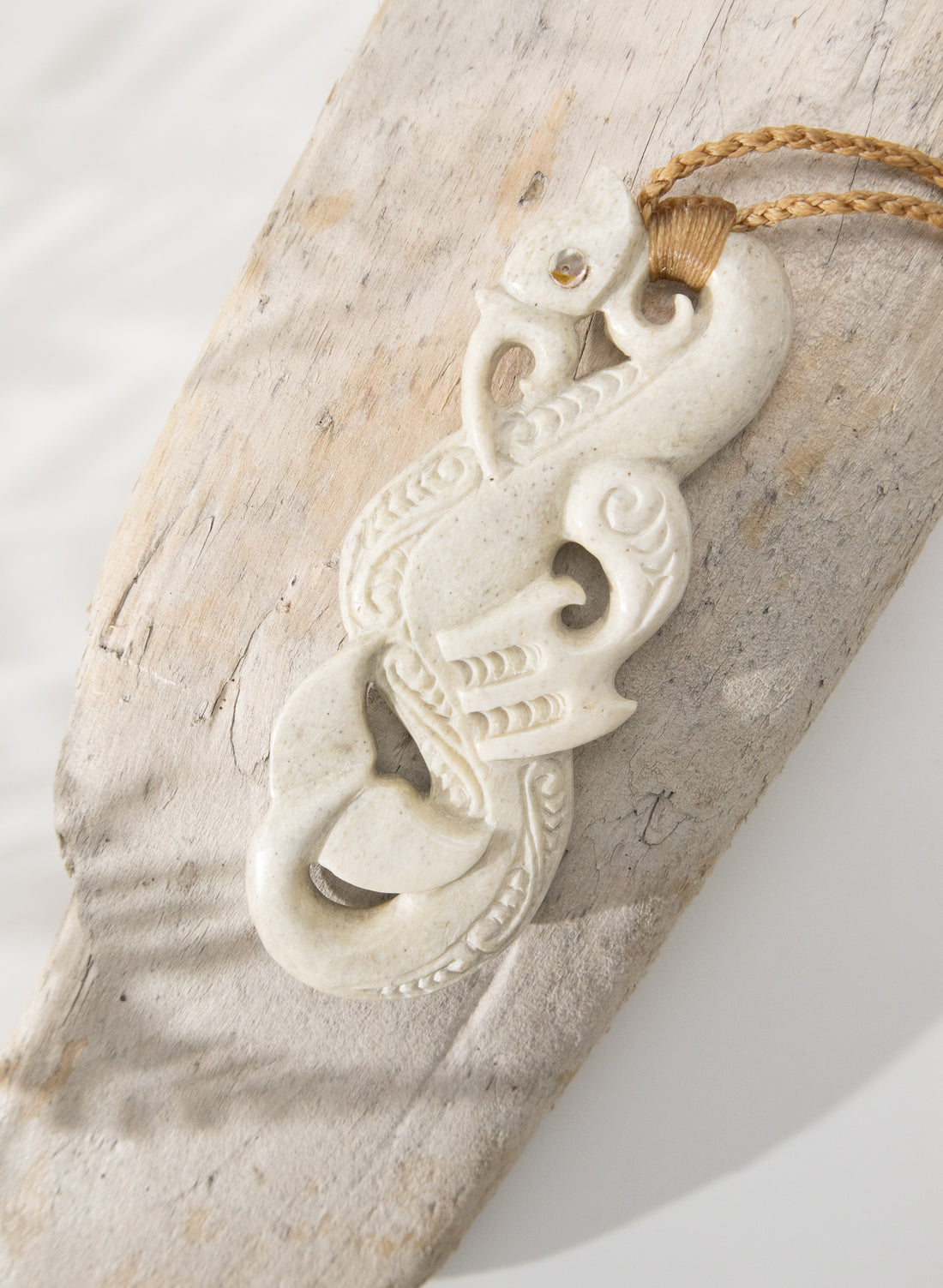 Carved Whalebone Manaia Necklace