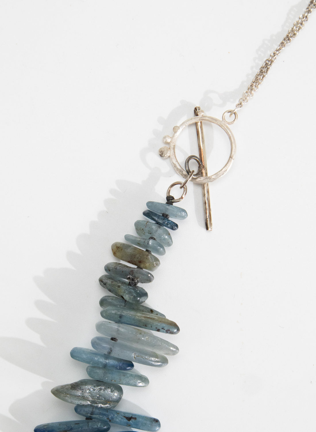 Natural Kyanite and Silver Necklace