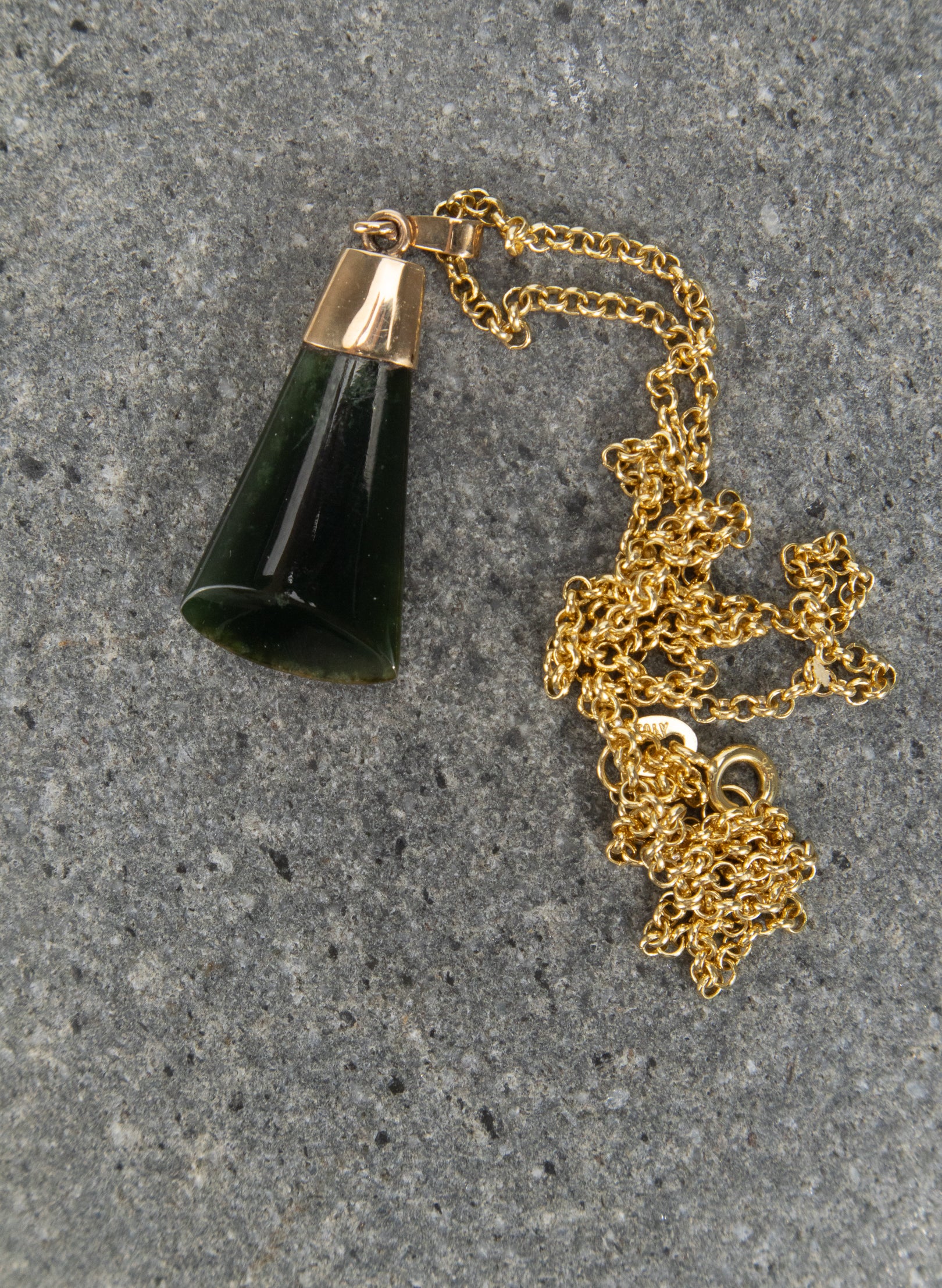Pounamu Necklace with Gold Clasp