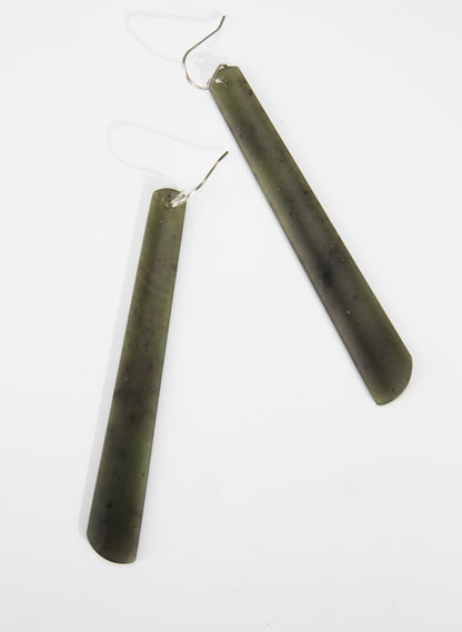 Pounamu Drop Earrings - Large