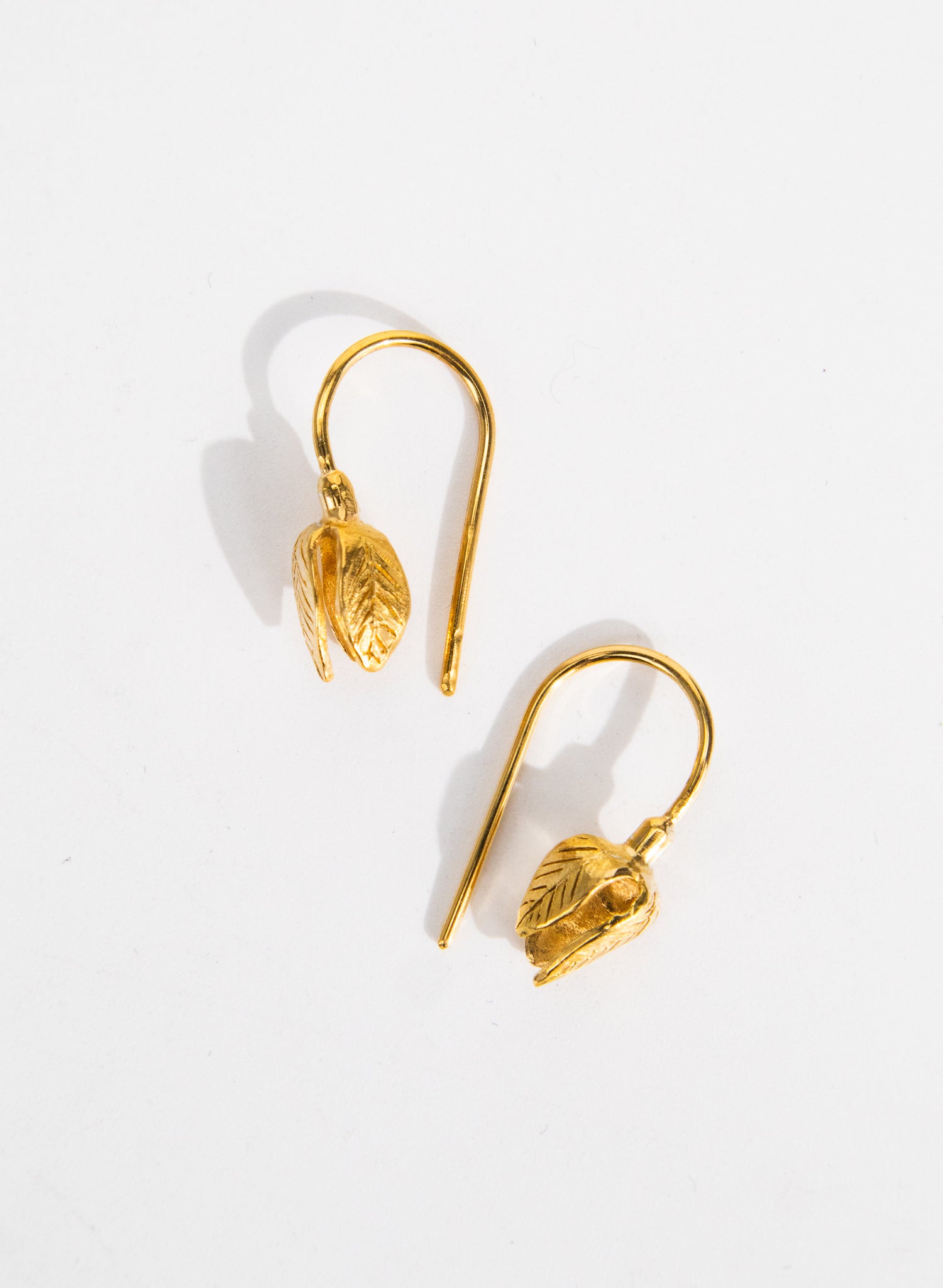 Gold Snowdrop Flower Earrings