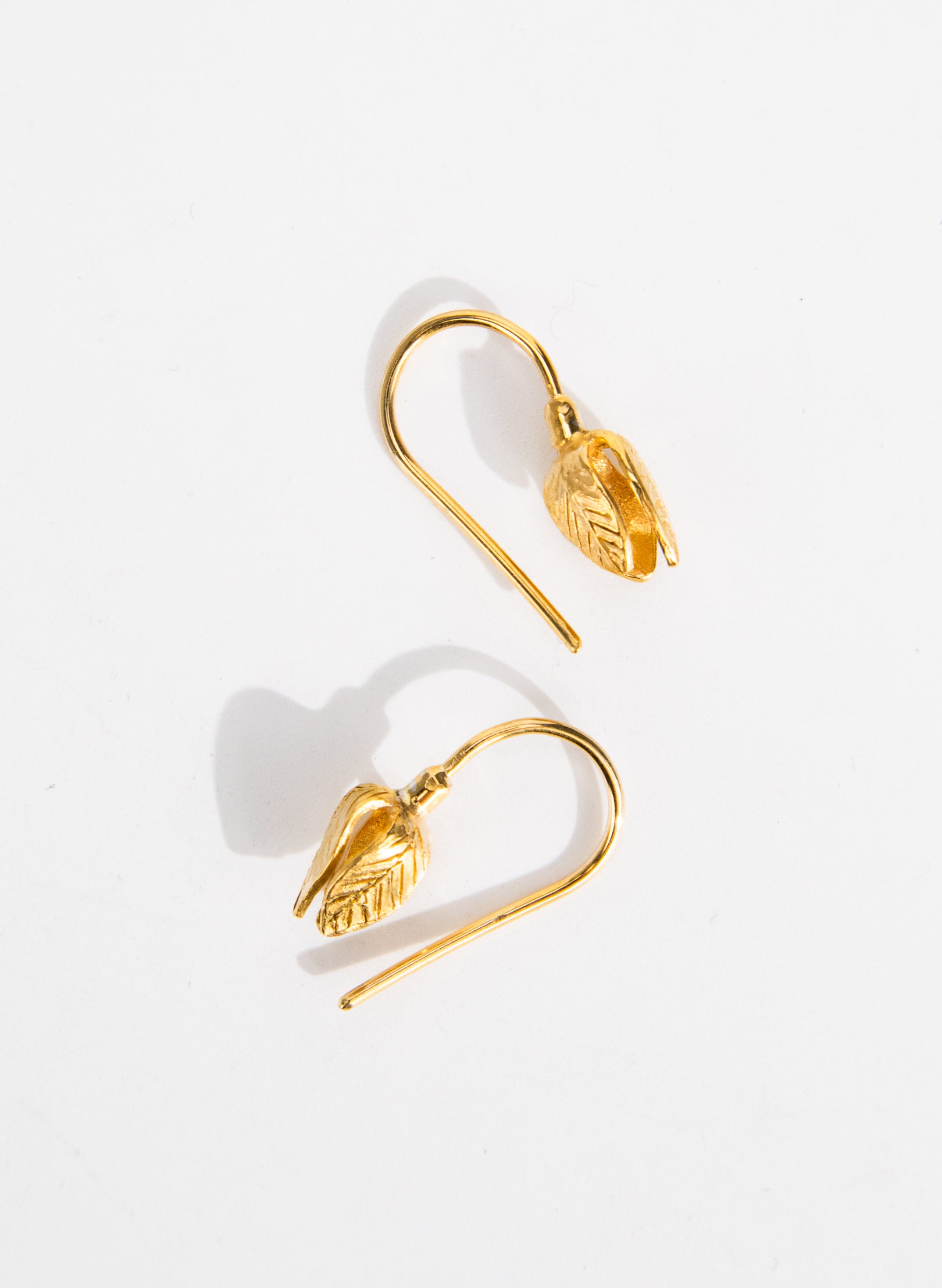 Gold Snowdrop Flower Earrings