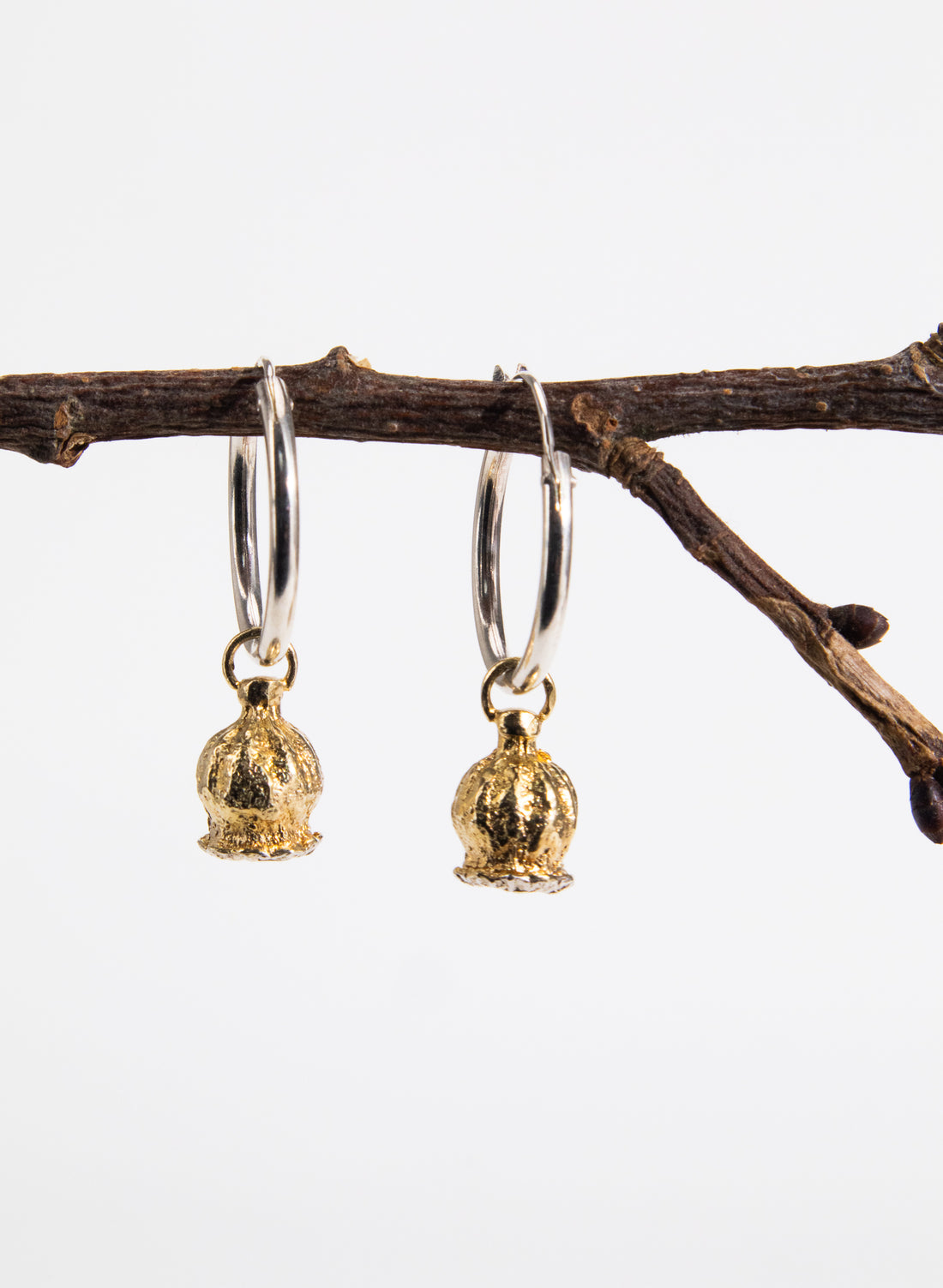 ANZAC Poppy Hoops - Sterling Silver &amp; Gold