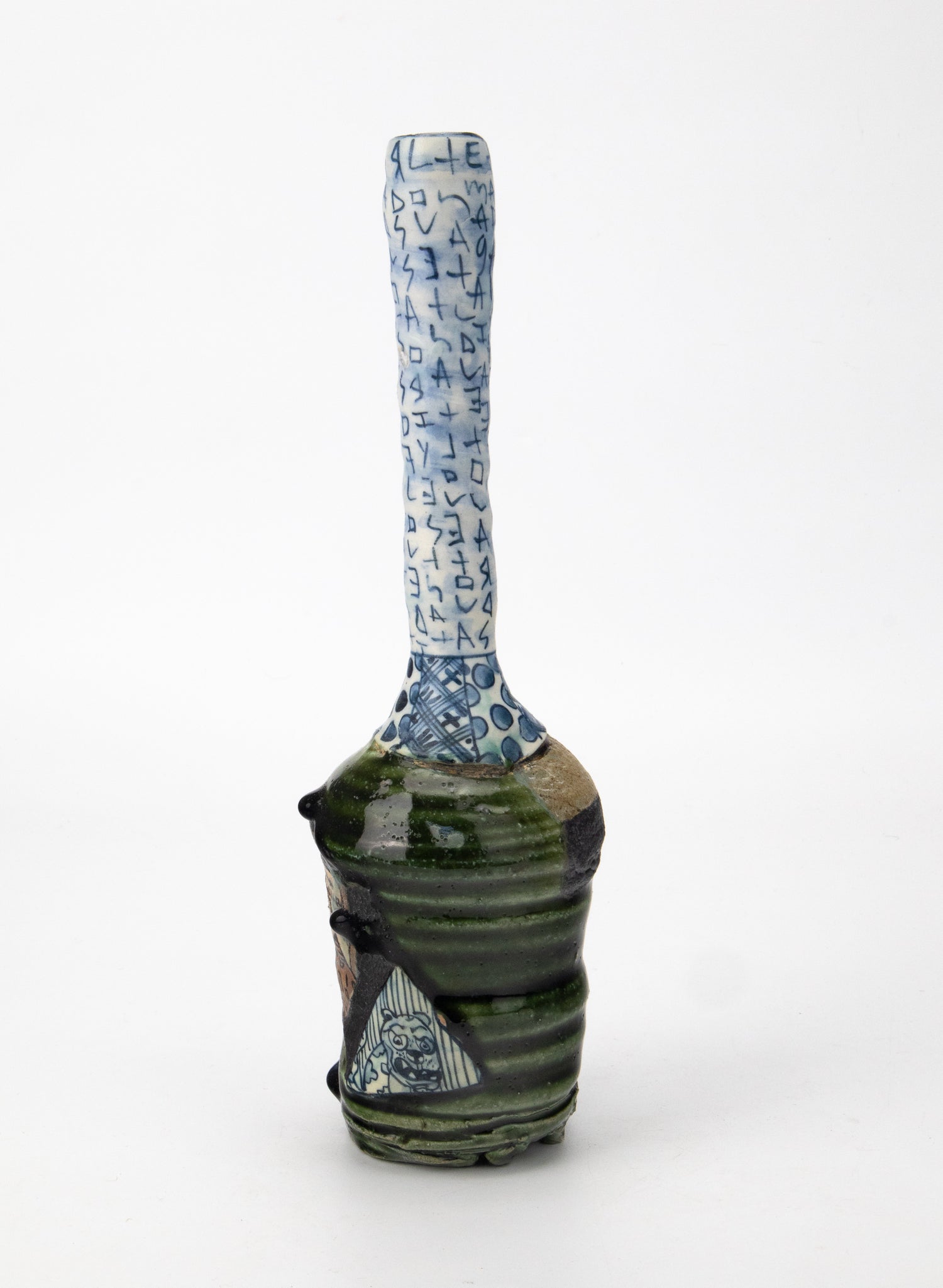 Oribe long neck vase 