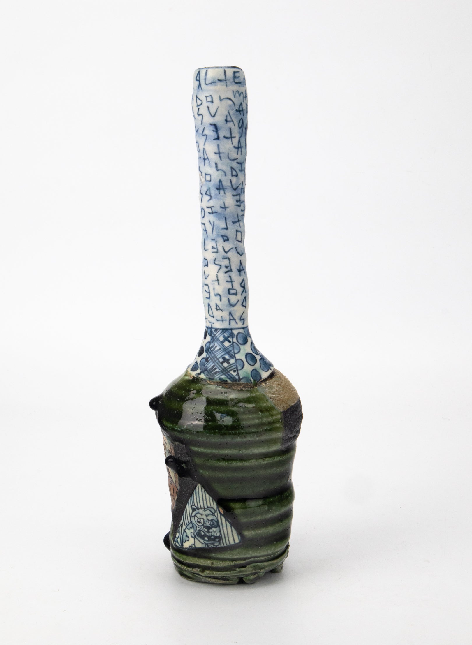 Oribe long neck vase 