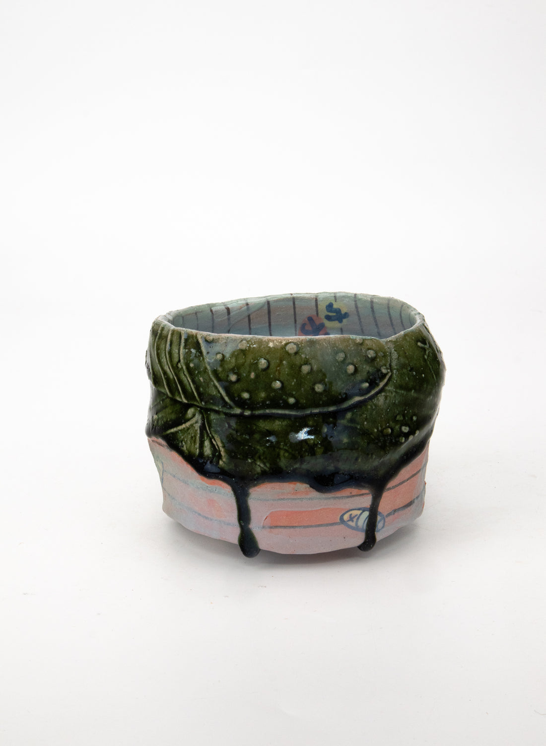 Iro-shino Oribe Tea Bowl 