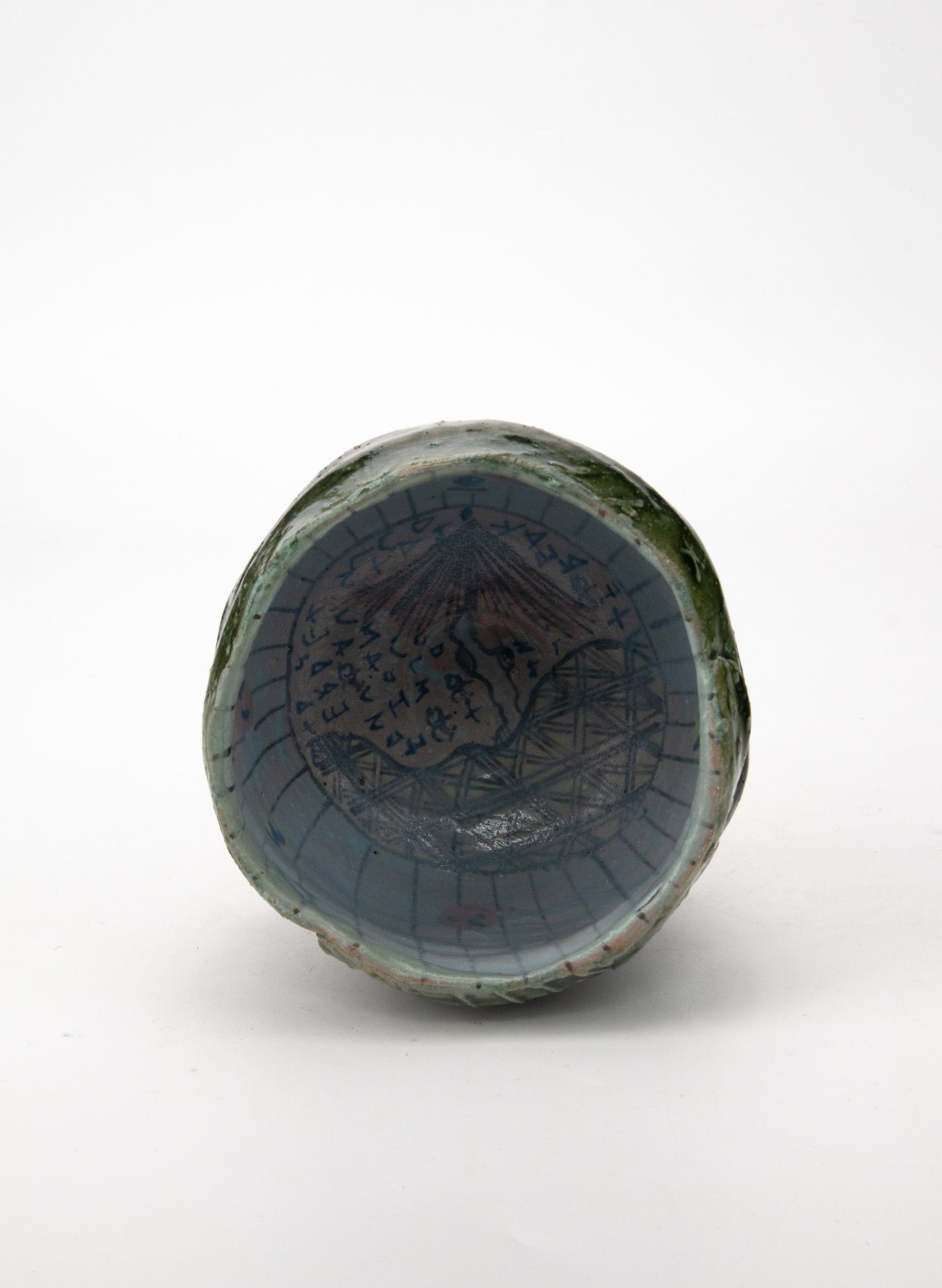 Iro-shino Oribe Tea Bowl 