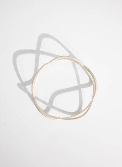 Double Twist Silver Bangle