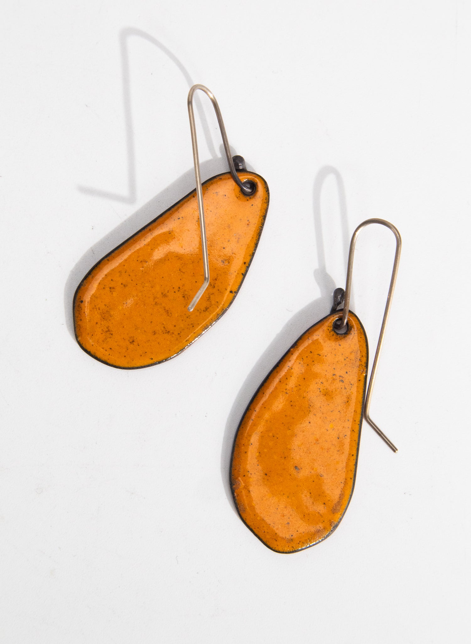 Orange Stripe Enamel Earrings