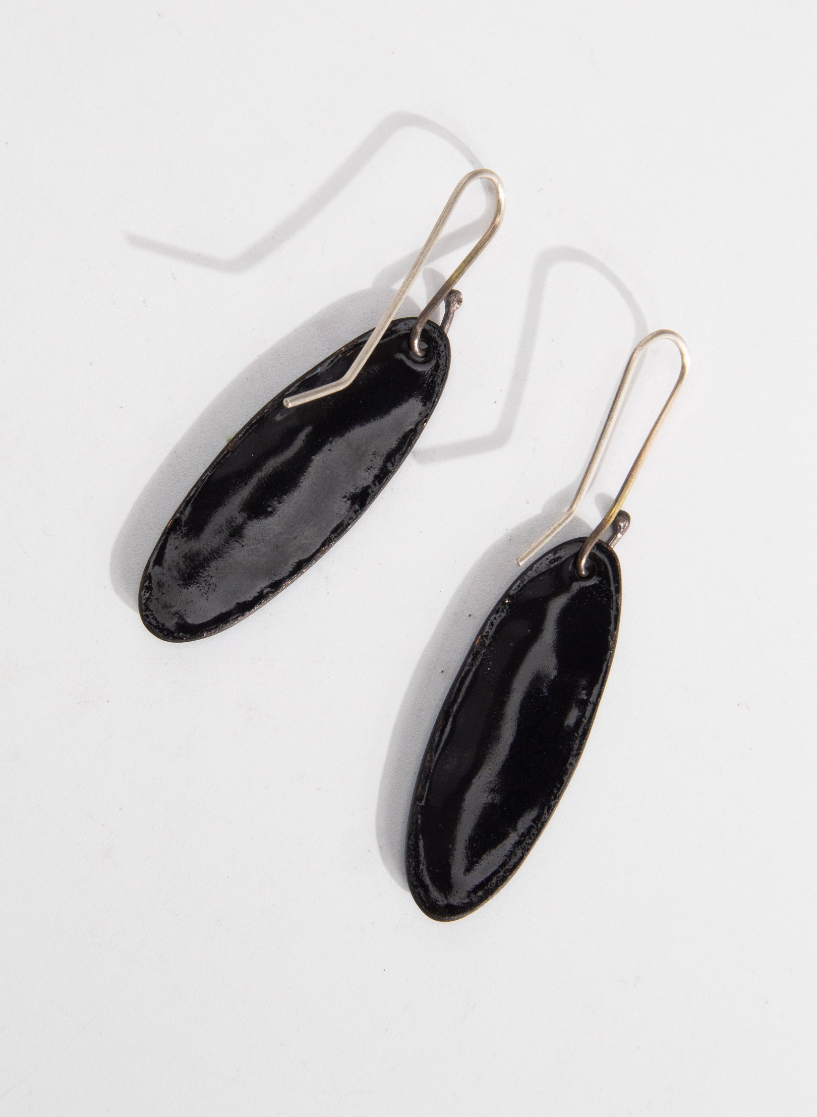 Teal Flow Enamel Earrings