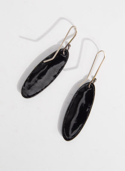 Teal Flow Enamel Earrings