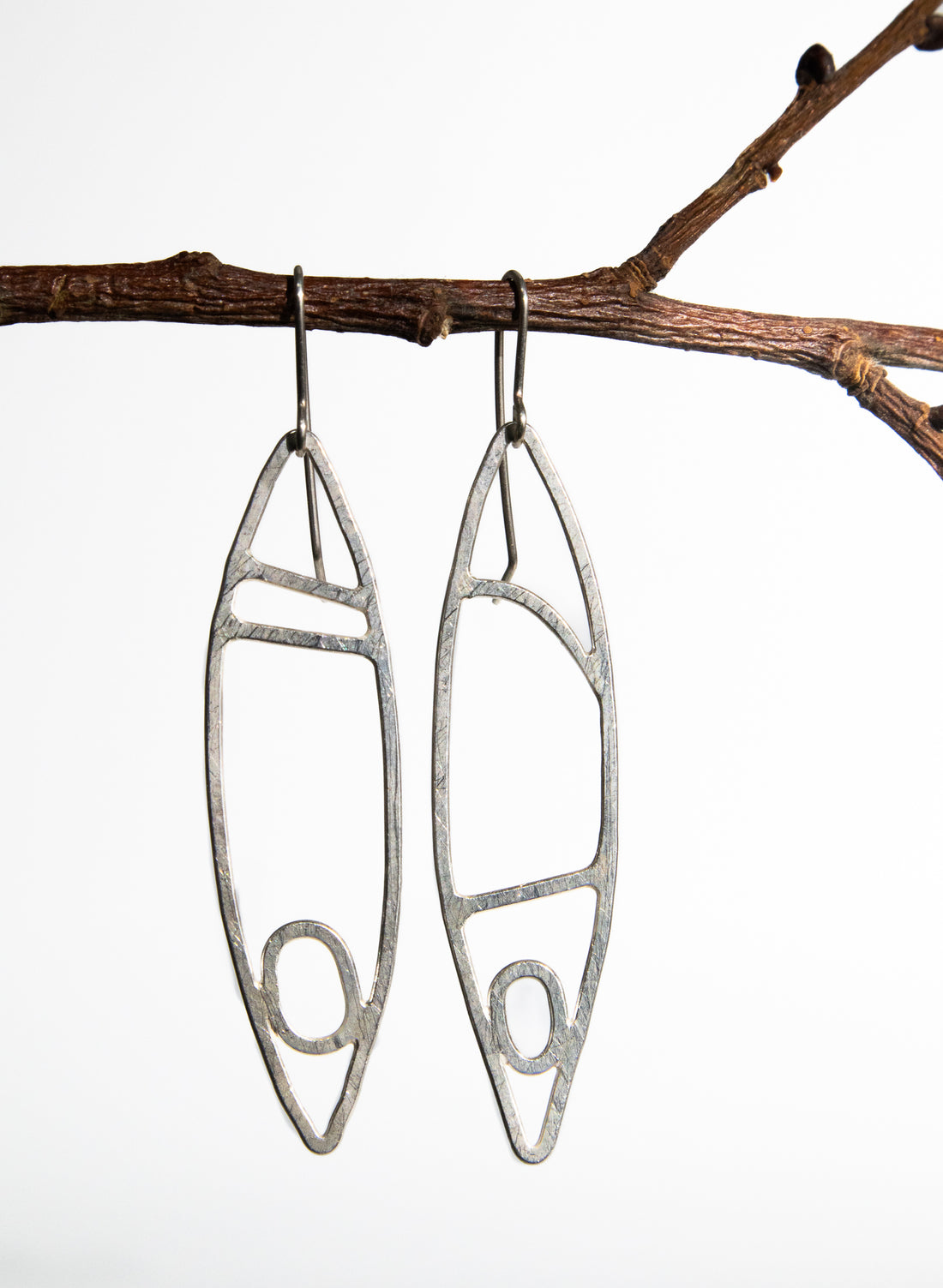 Shield Silver Earrings