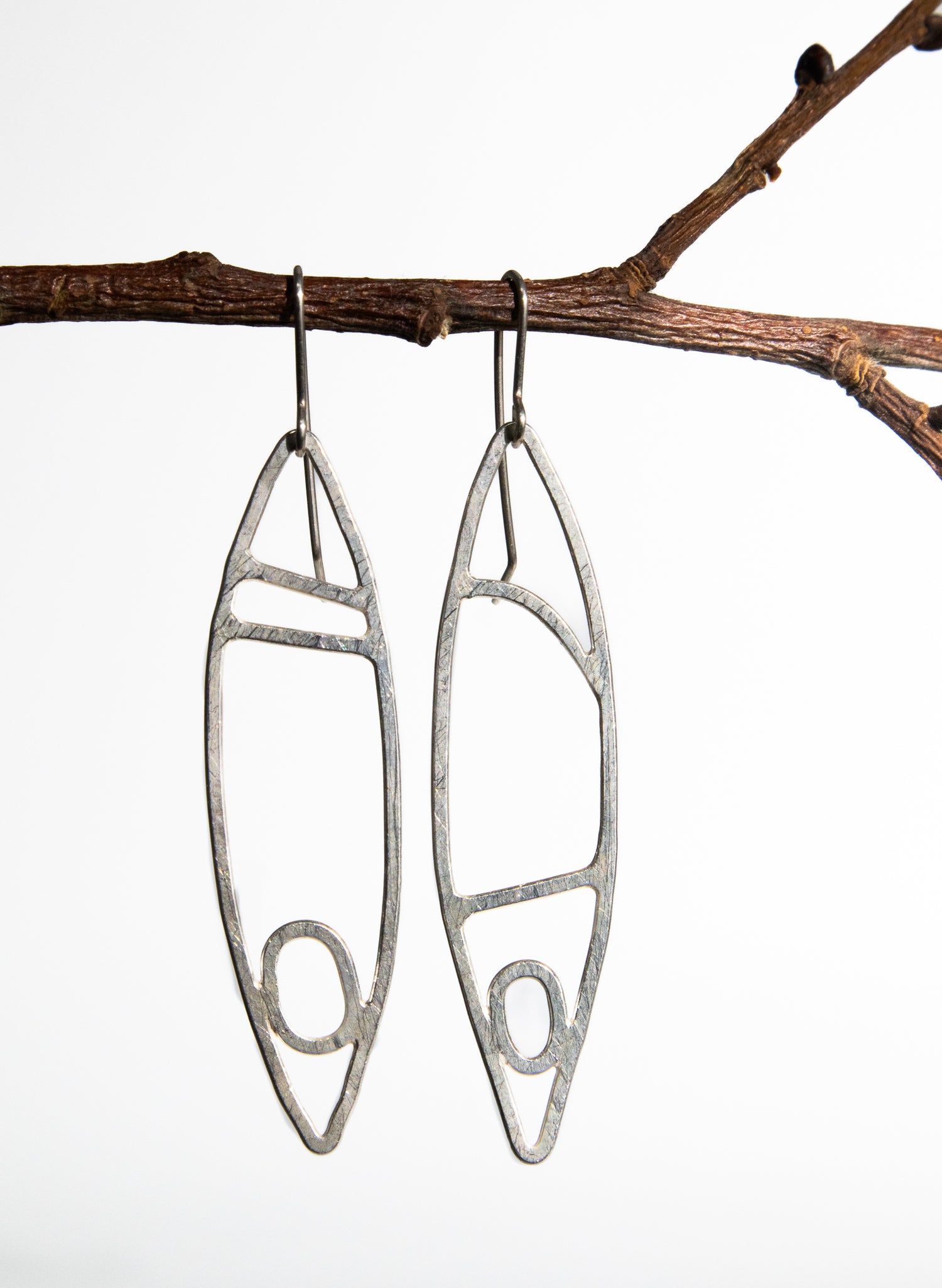 Shield Silver Earrings