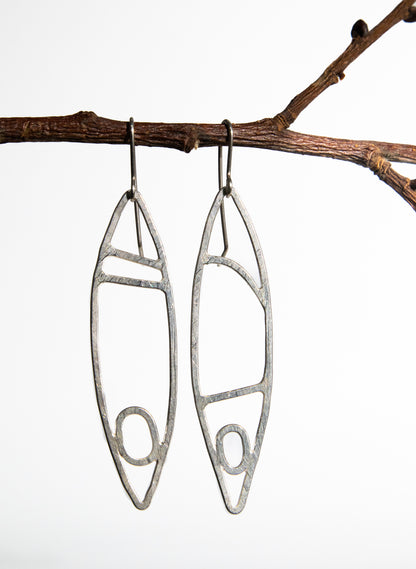 Shield Silver Earrings