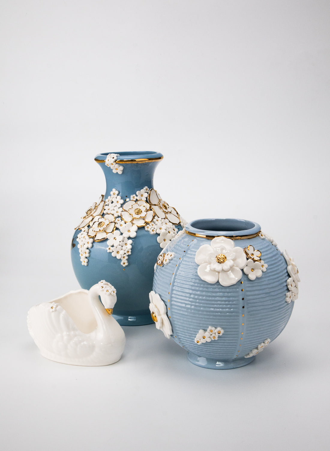 Large Blue Flower Vase