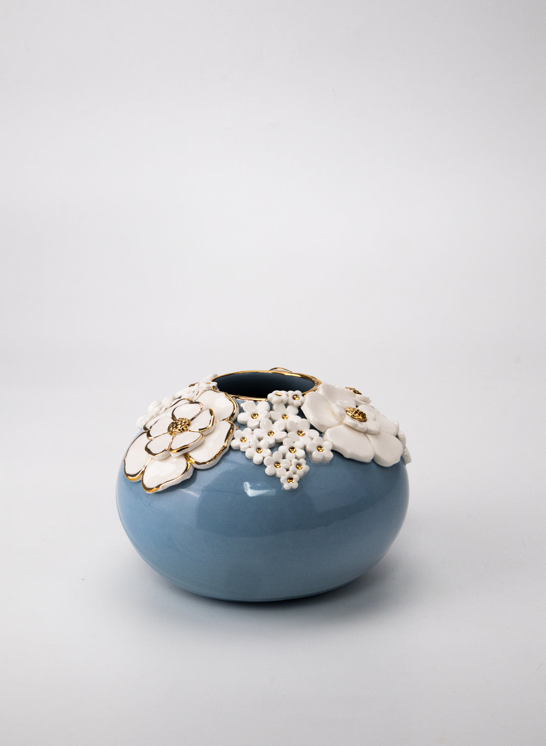 Blue Round Deco Vase