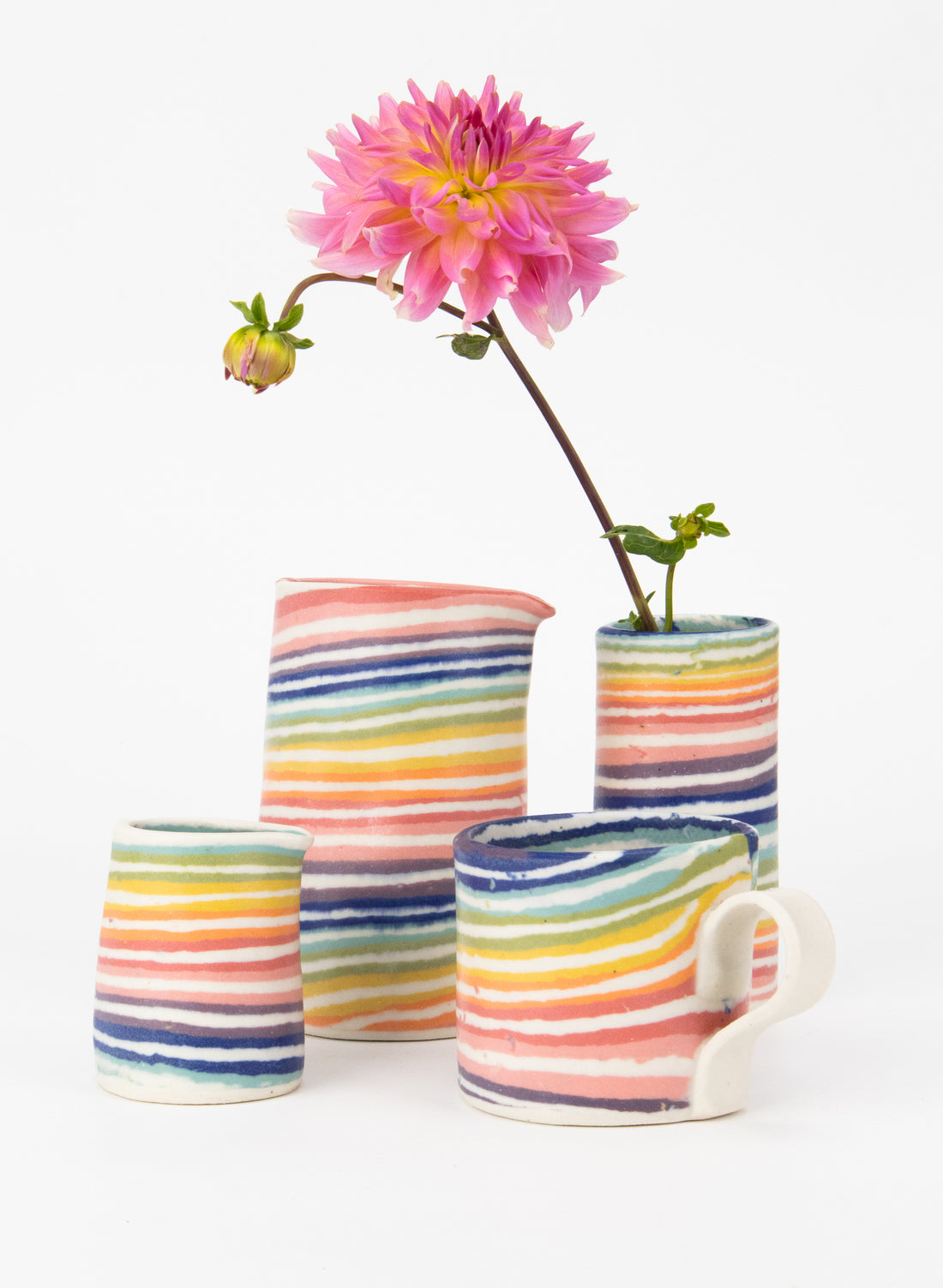 Nerikomi Rainbow Skinny Tiny Vase