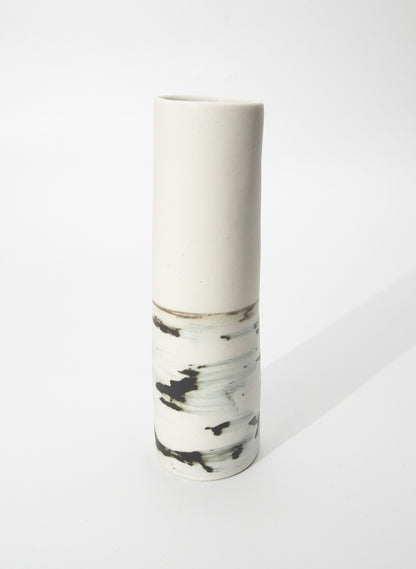 Medium Vase - Black Shibori