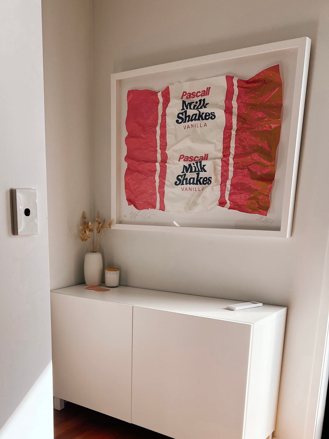 Framed XXL Milkshakes Wrapper