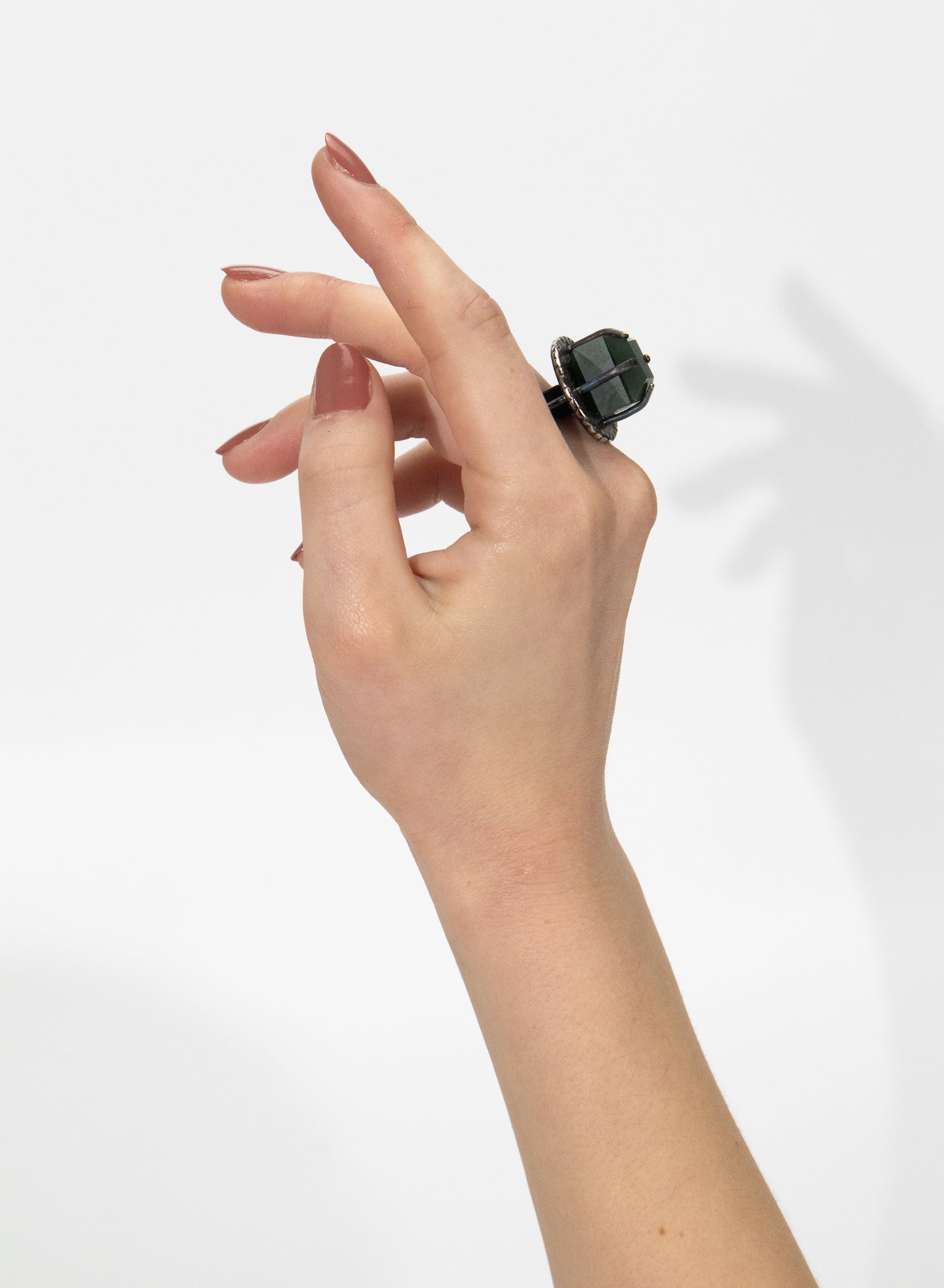 New Zealand Jade Pounamu and Sterling Silver Ring