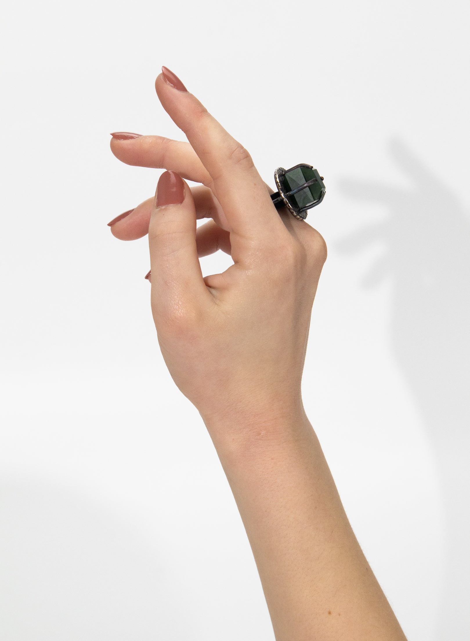 New Zealand Jade Pounamu and Sterling Silver Ring