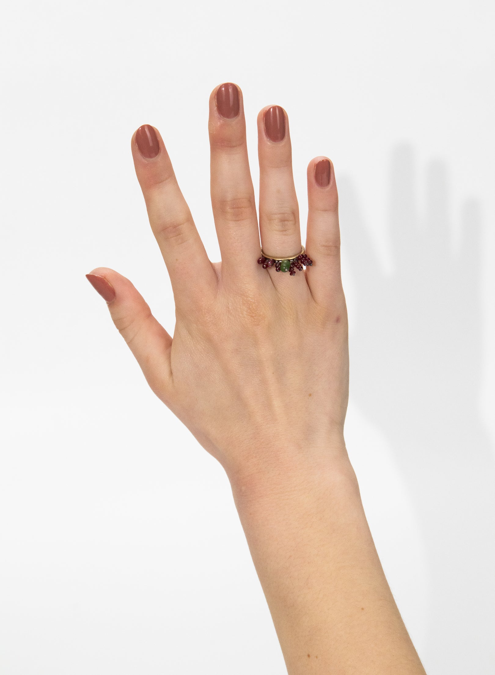 Rubies and 9ct Gold, New Zealand Jade Pounamu Ring