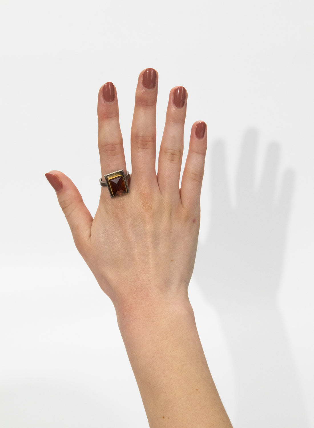 New Zealand Amber, 24ct Gold and Sterling Silver Ring