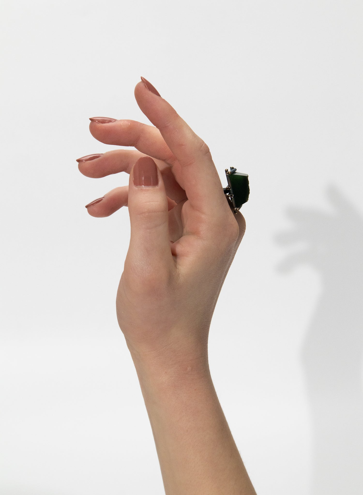 New Zealand Jade Pounamu and Titanium Ring