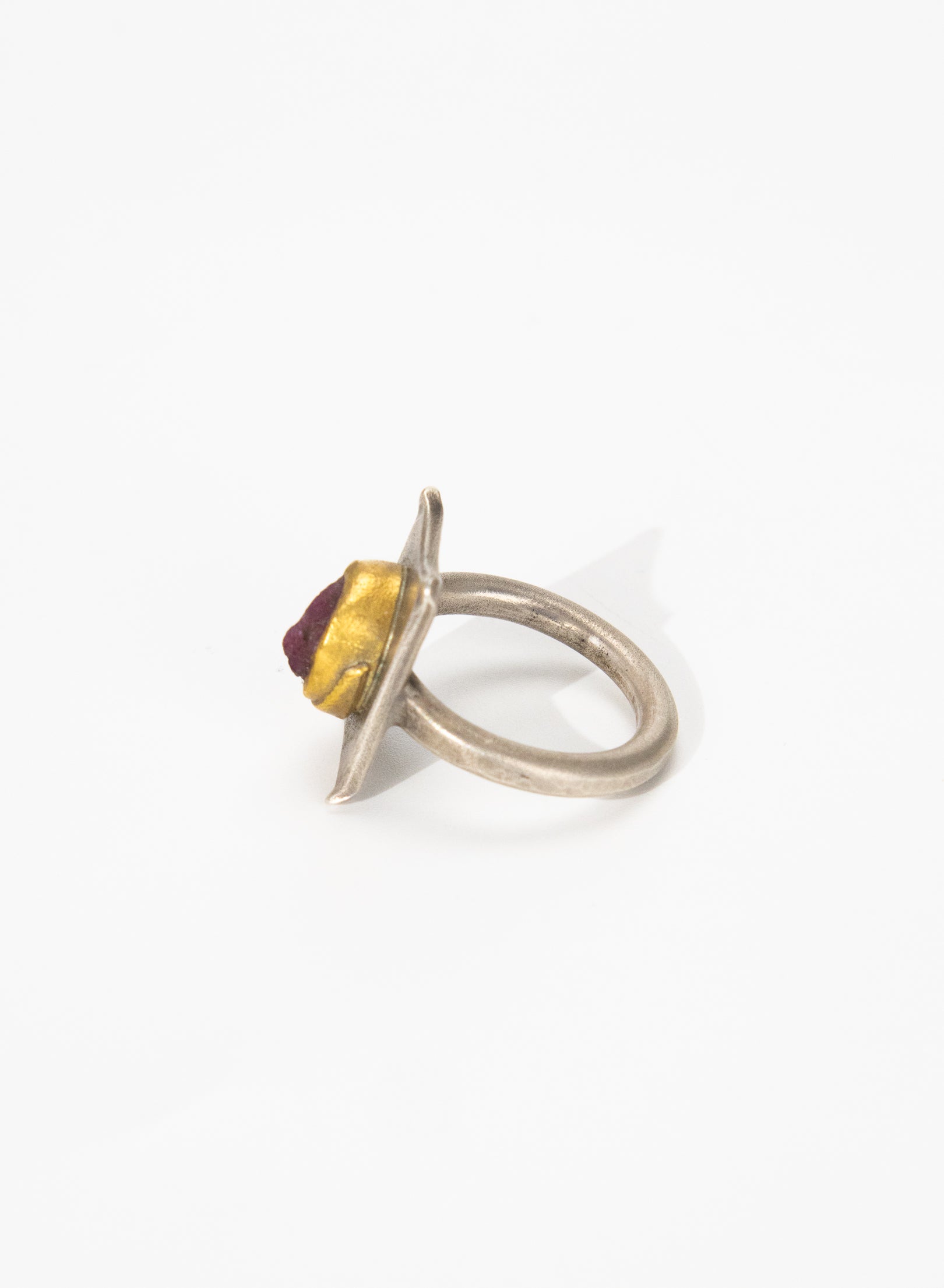 Ruby Natural Untreated and 24ct Gold Ring