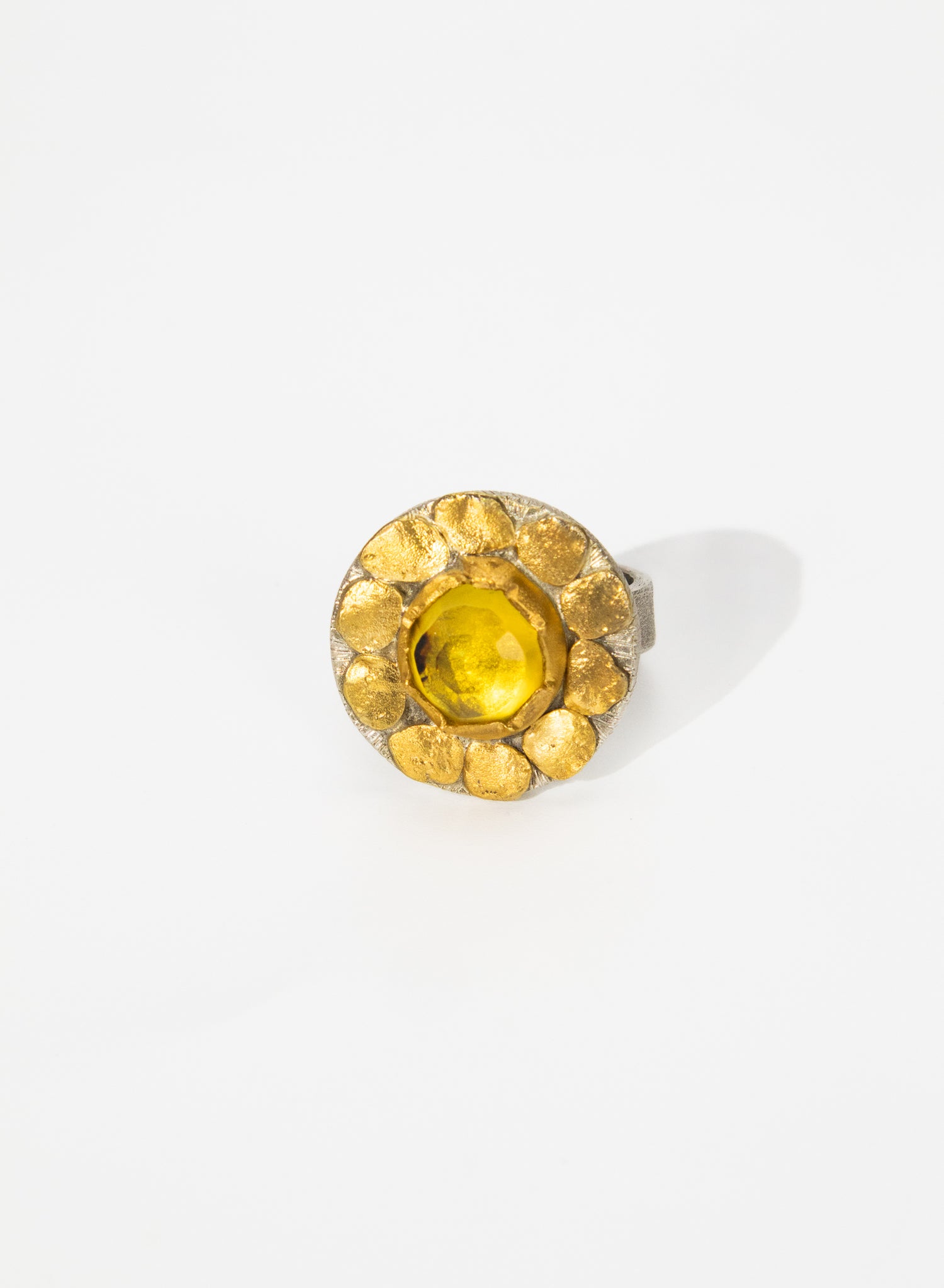 New Zealand Amber, 24ct Gold, South Island Gold Nuggets 98% Pure and Sterling Silver Ring