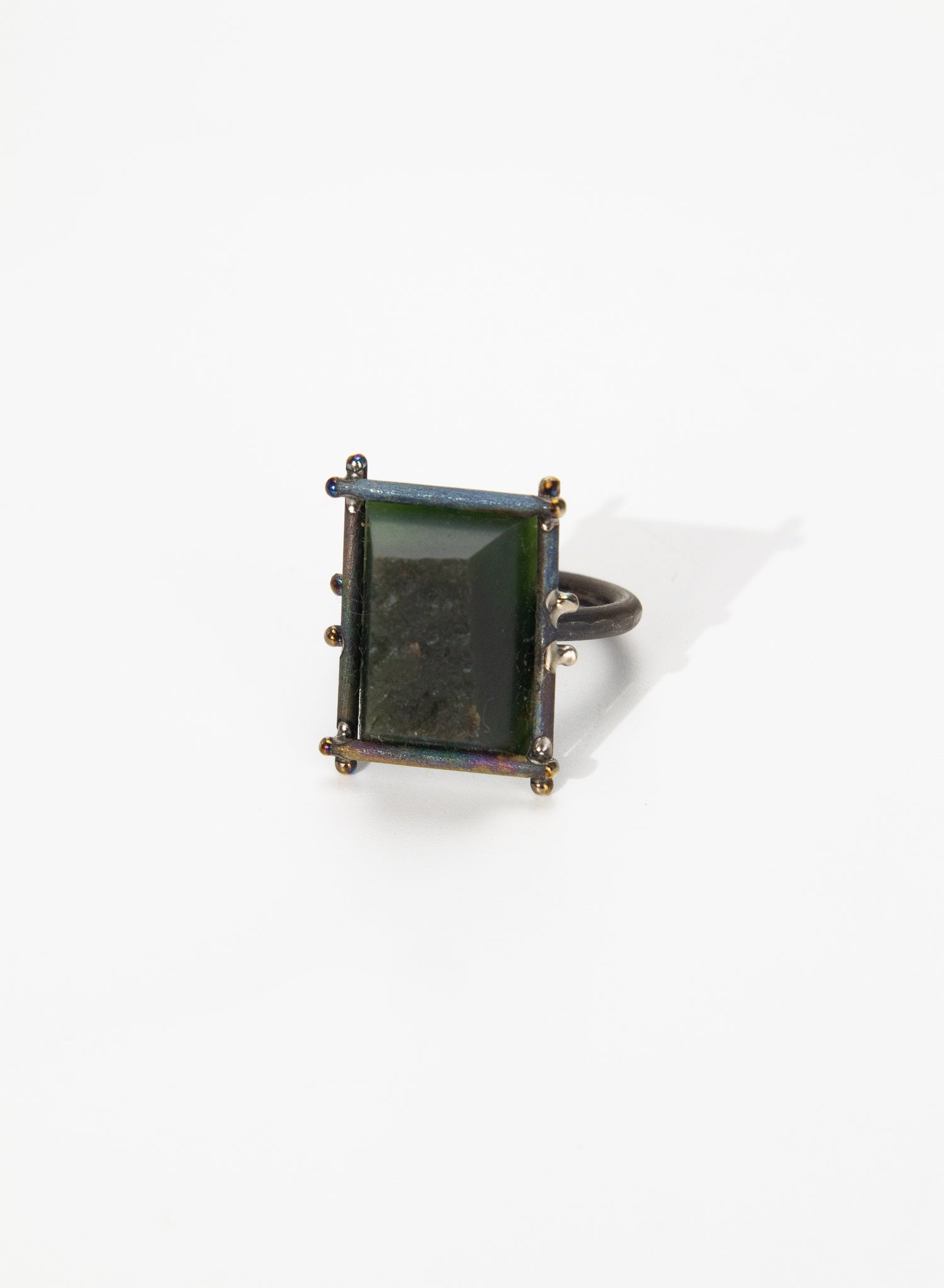 Sea Glass and Titanium Ring