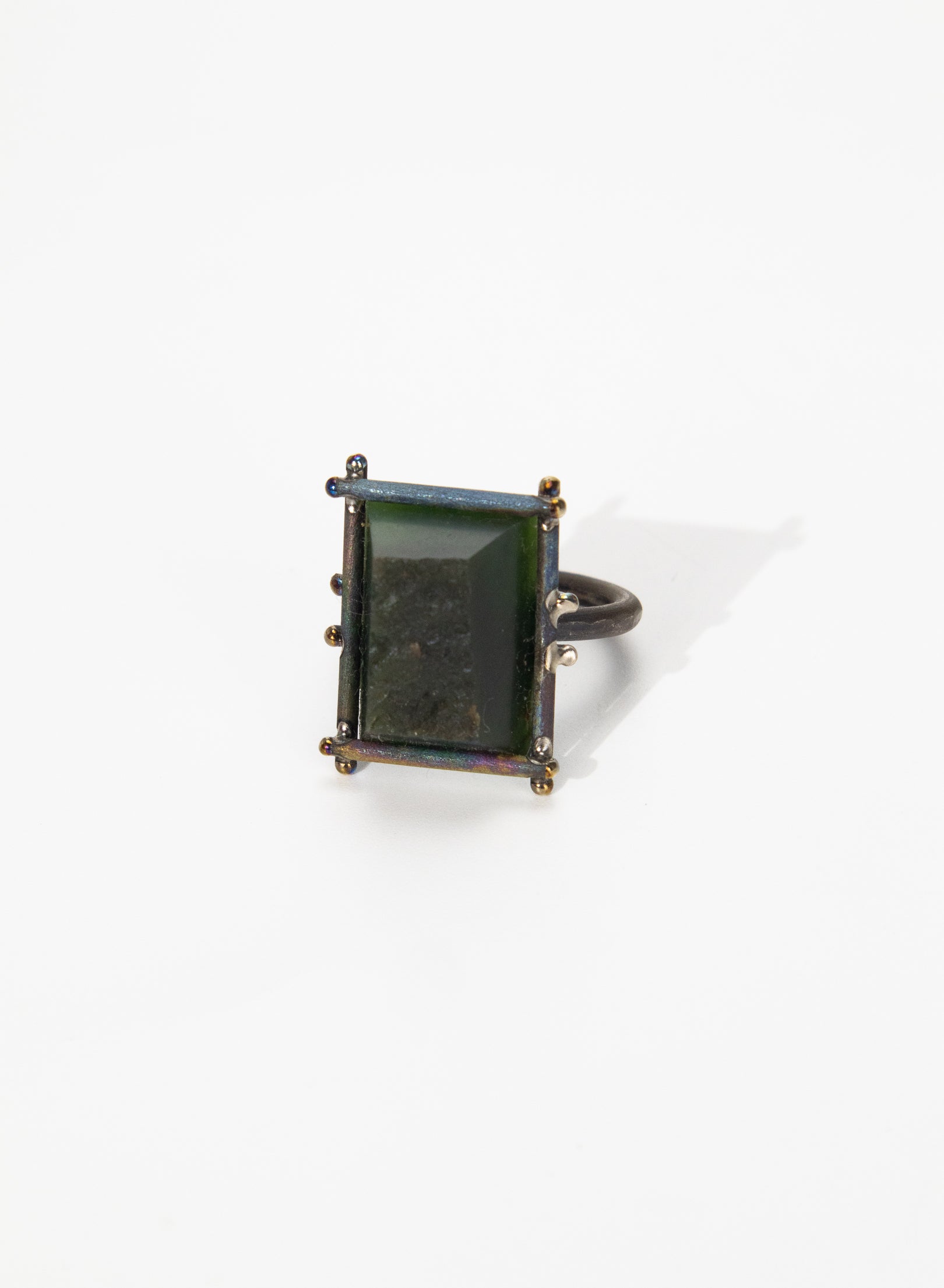 Sea Glass and Titanium Ring