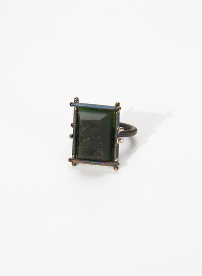 Sea Glass and Titanium Ring