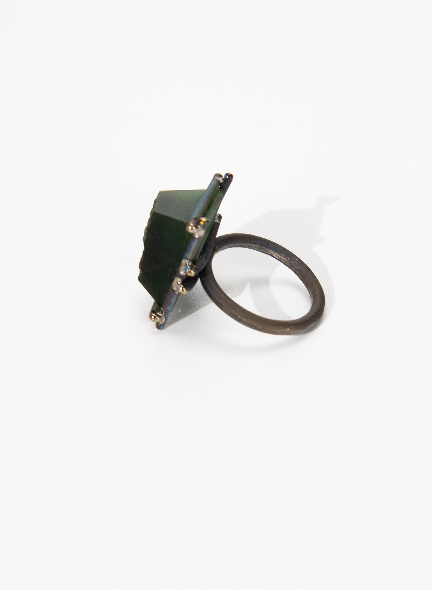 Sea Glass and Titanium Ring