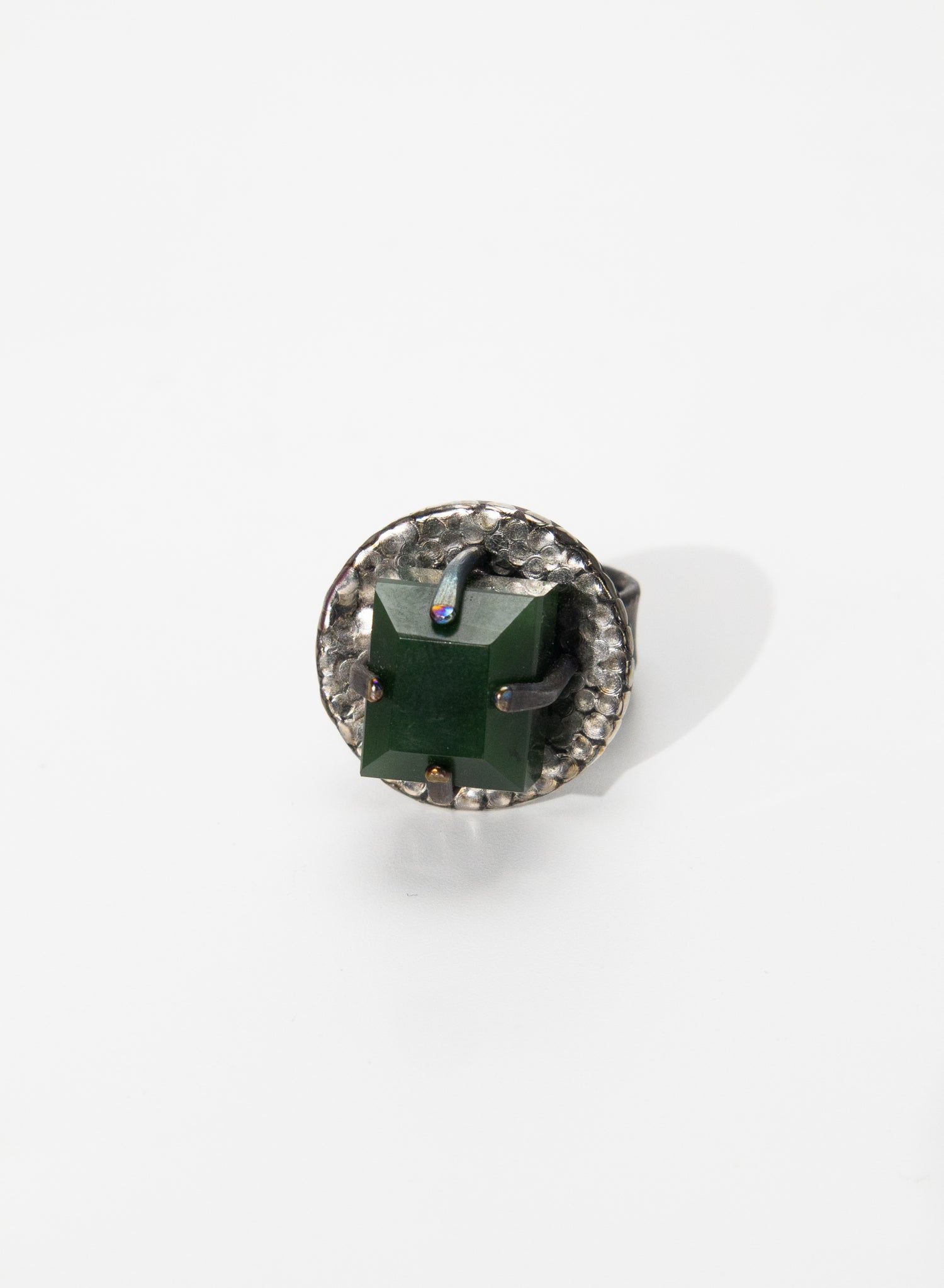 New Zealand Jade Pounamu and Sterling Silver Ring