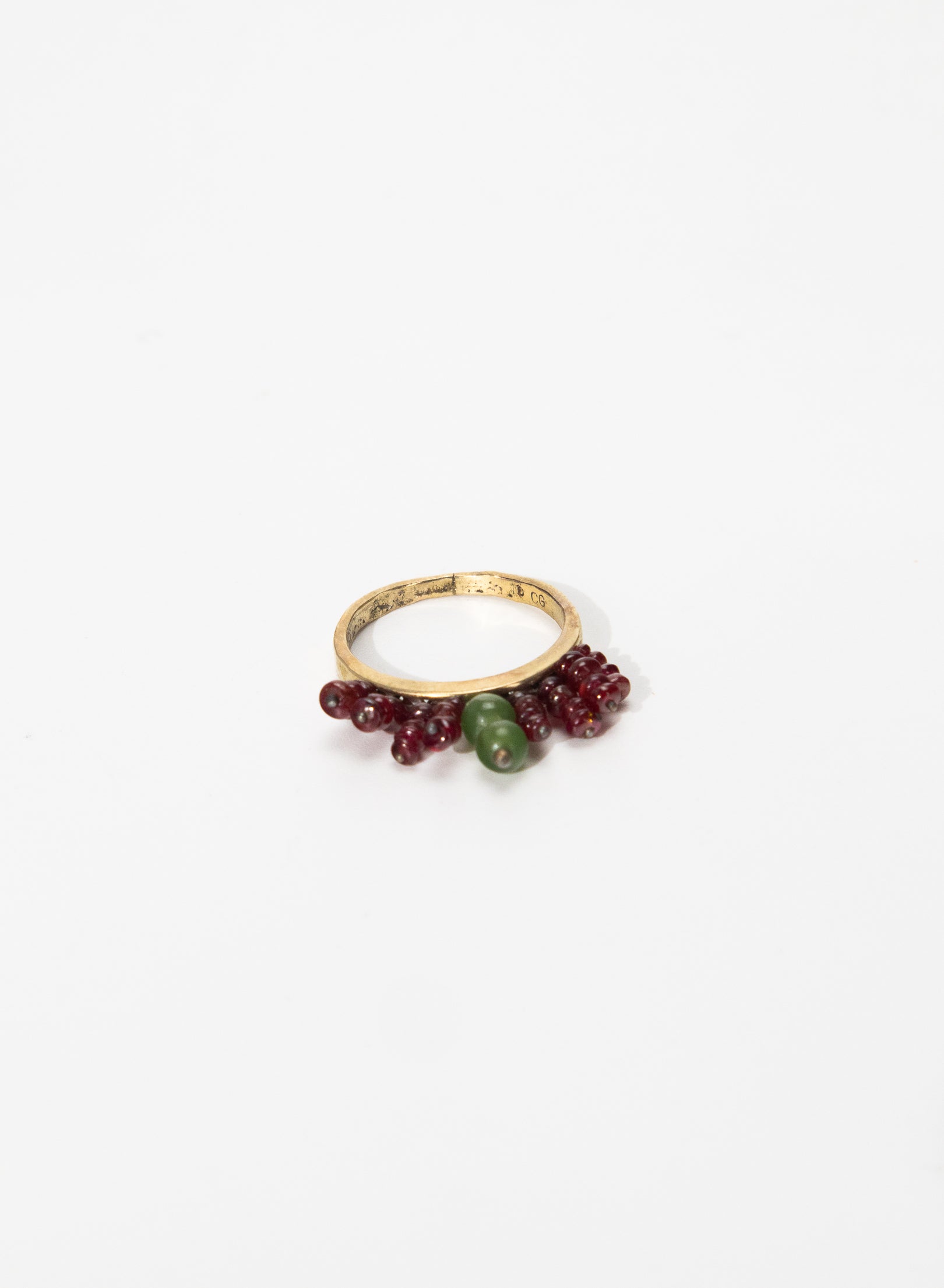 Rubies and 9ct Gold, New Zealand Jade Pounamu Ring