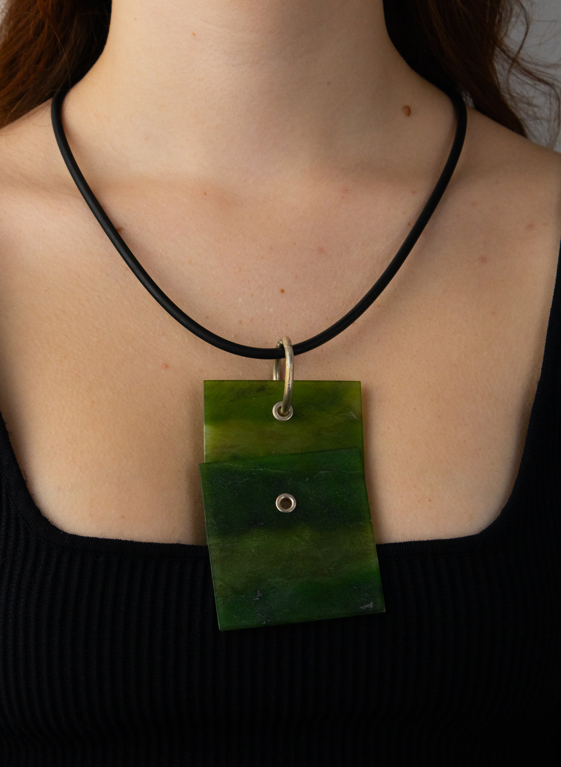 NZ Jade Pounamu &amp; Brass Necklace