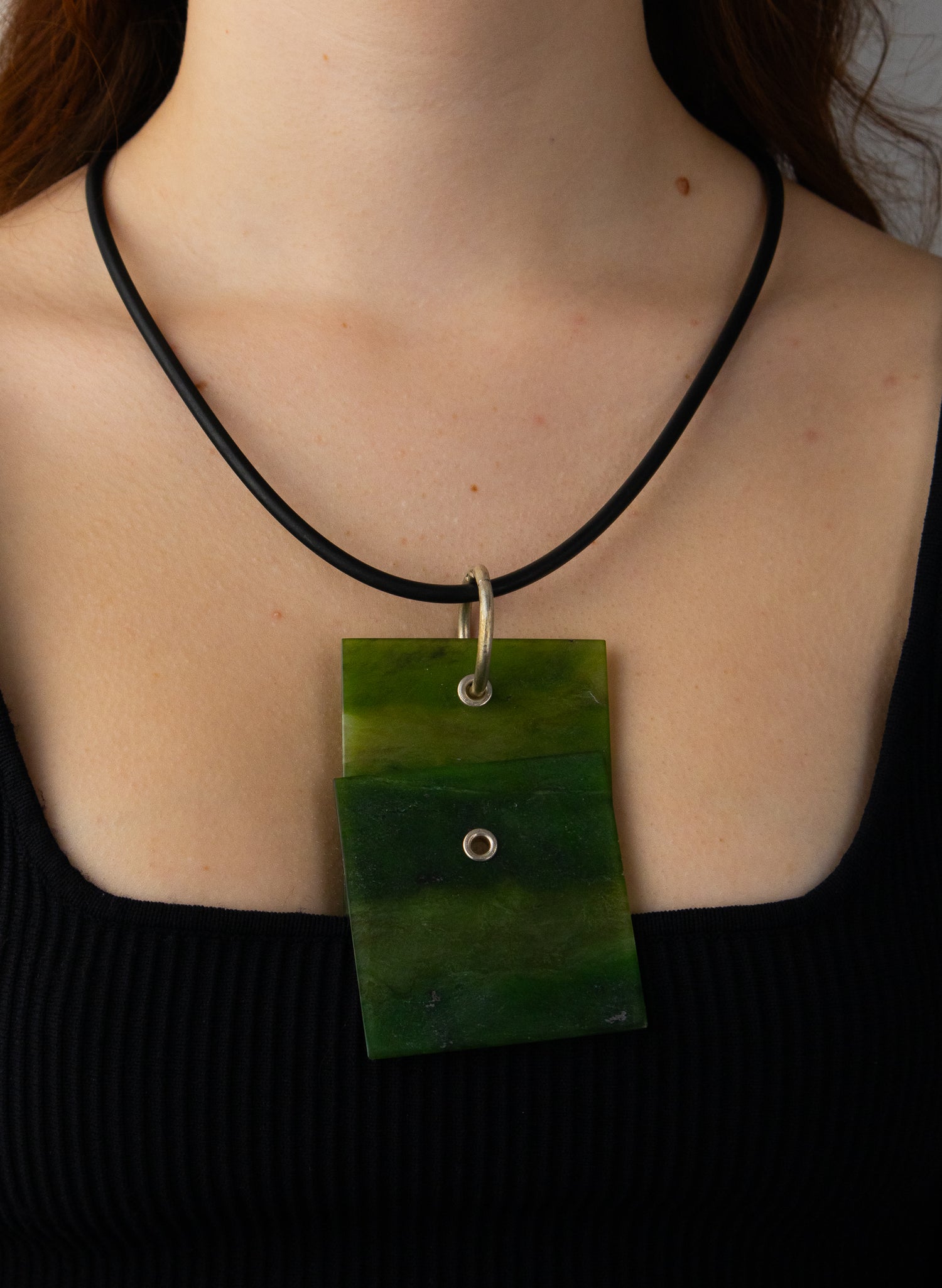 NZ Jade Pounamu &amp; Brass Necklace