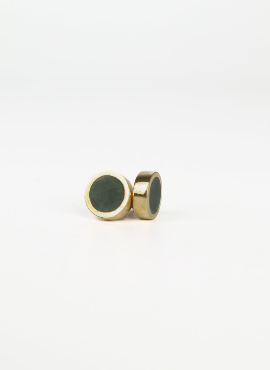 Gold Pounamu Stud Earrings