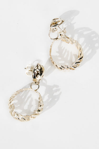 Silver Fern Hoop Earrings
