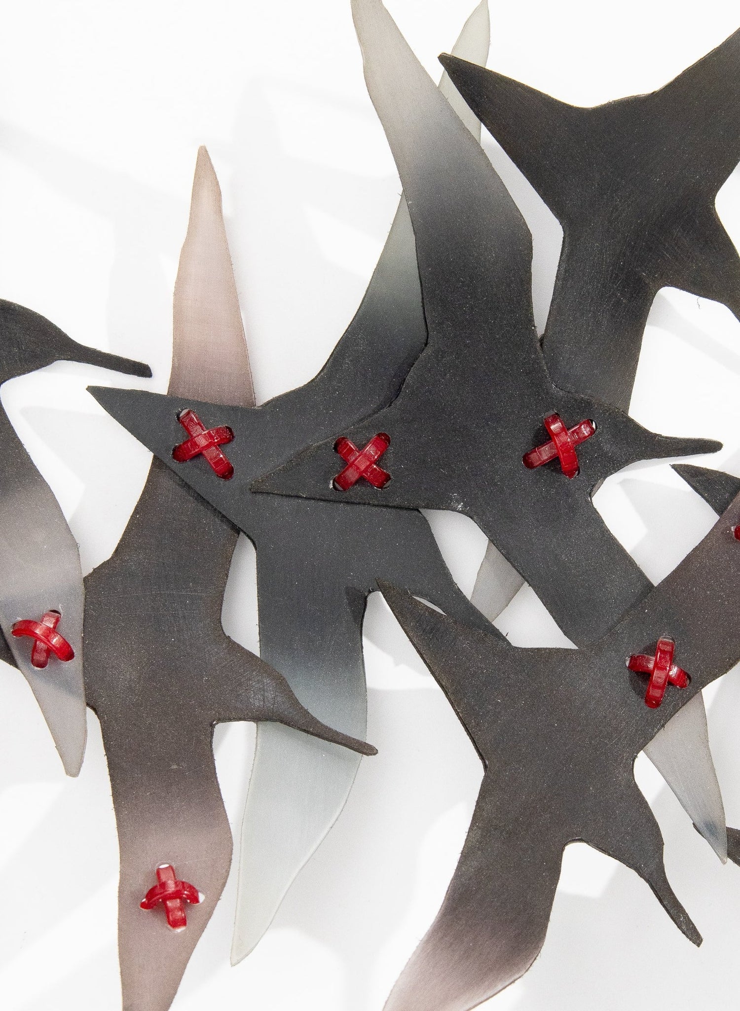 Flock of Godwits  - Black with red cross