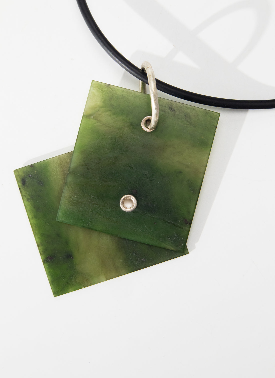 NZ Jade Pounamu &amp; Brass Necklace
