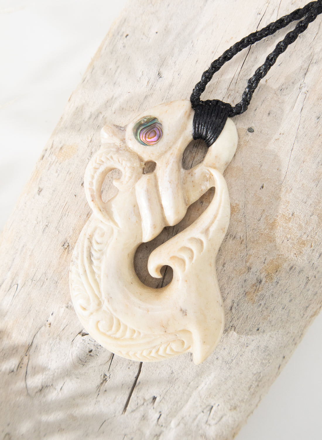Carved Whalebone Manaia Necklace
