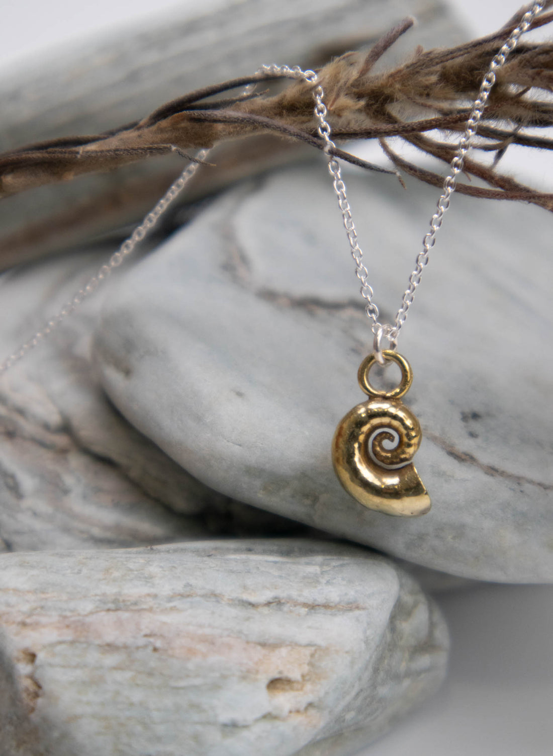 Spiral Shell Necklace - Gold and Silver