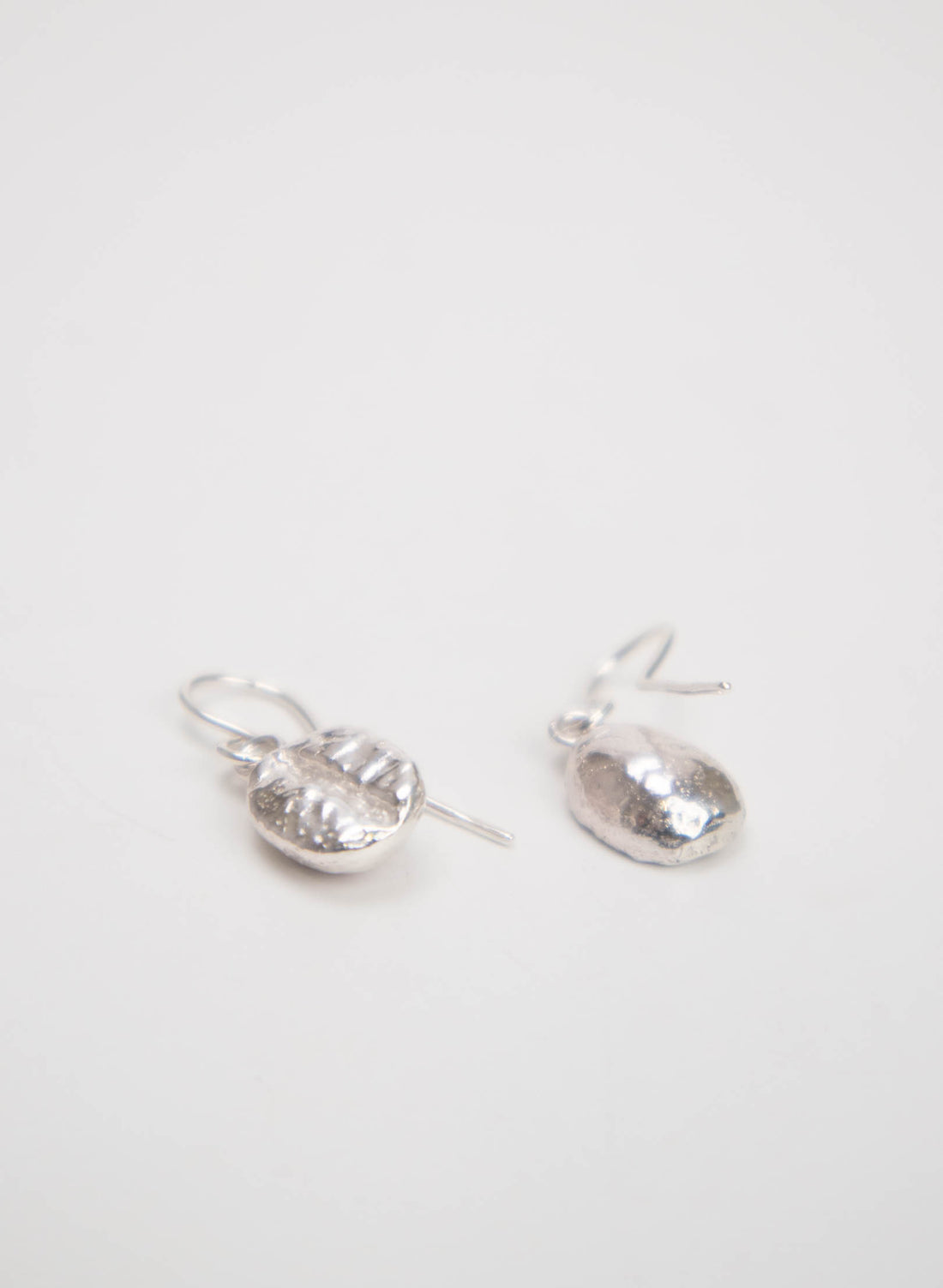 Coffee Bean Drop Earrings - Sterling Silver
