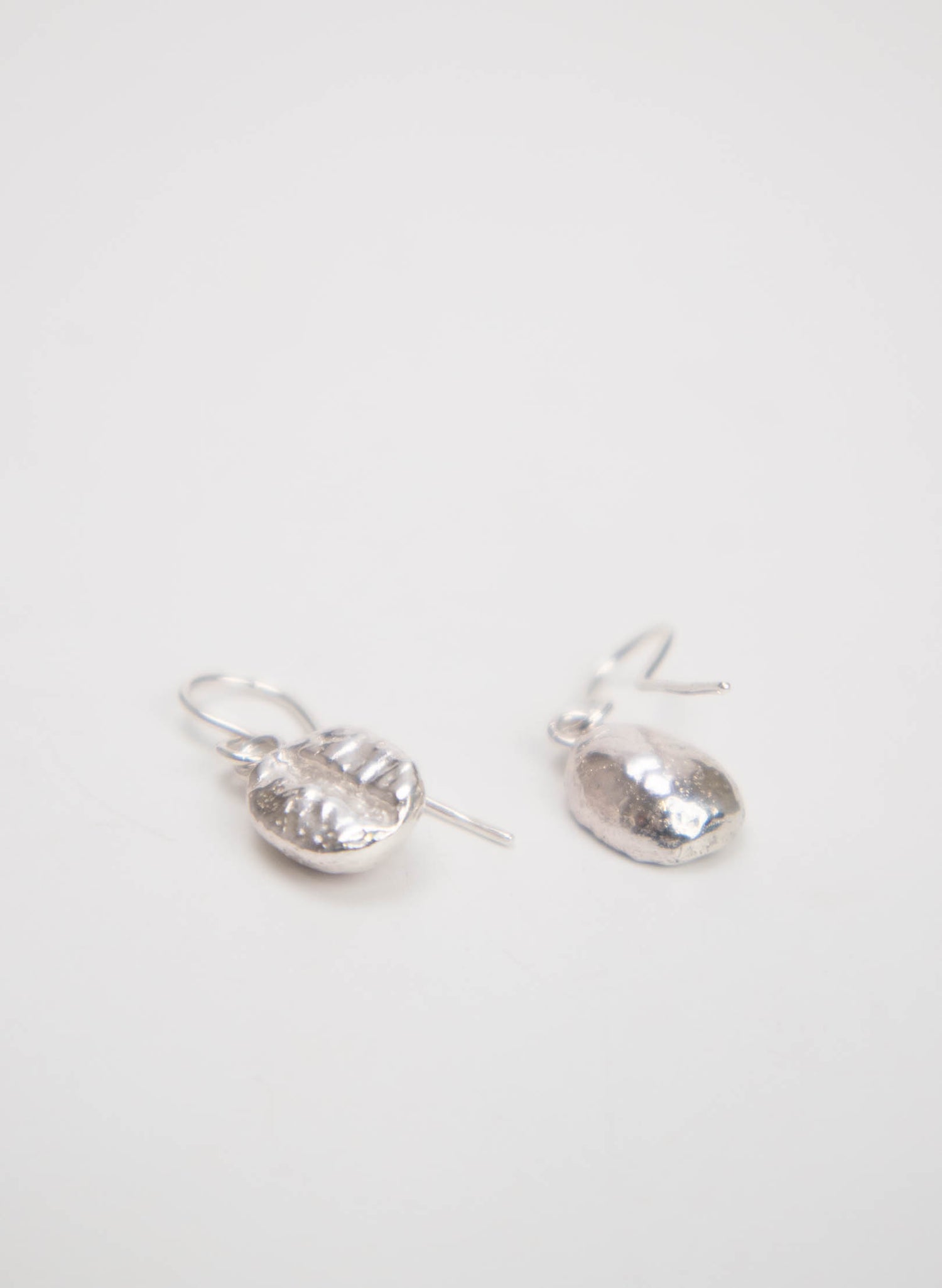 Coffee Bean Drop Earrings - Sterling Silver