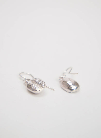 Coffee Bean Drop Earrings - Sterling Silver