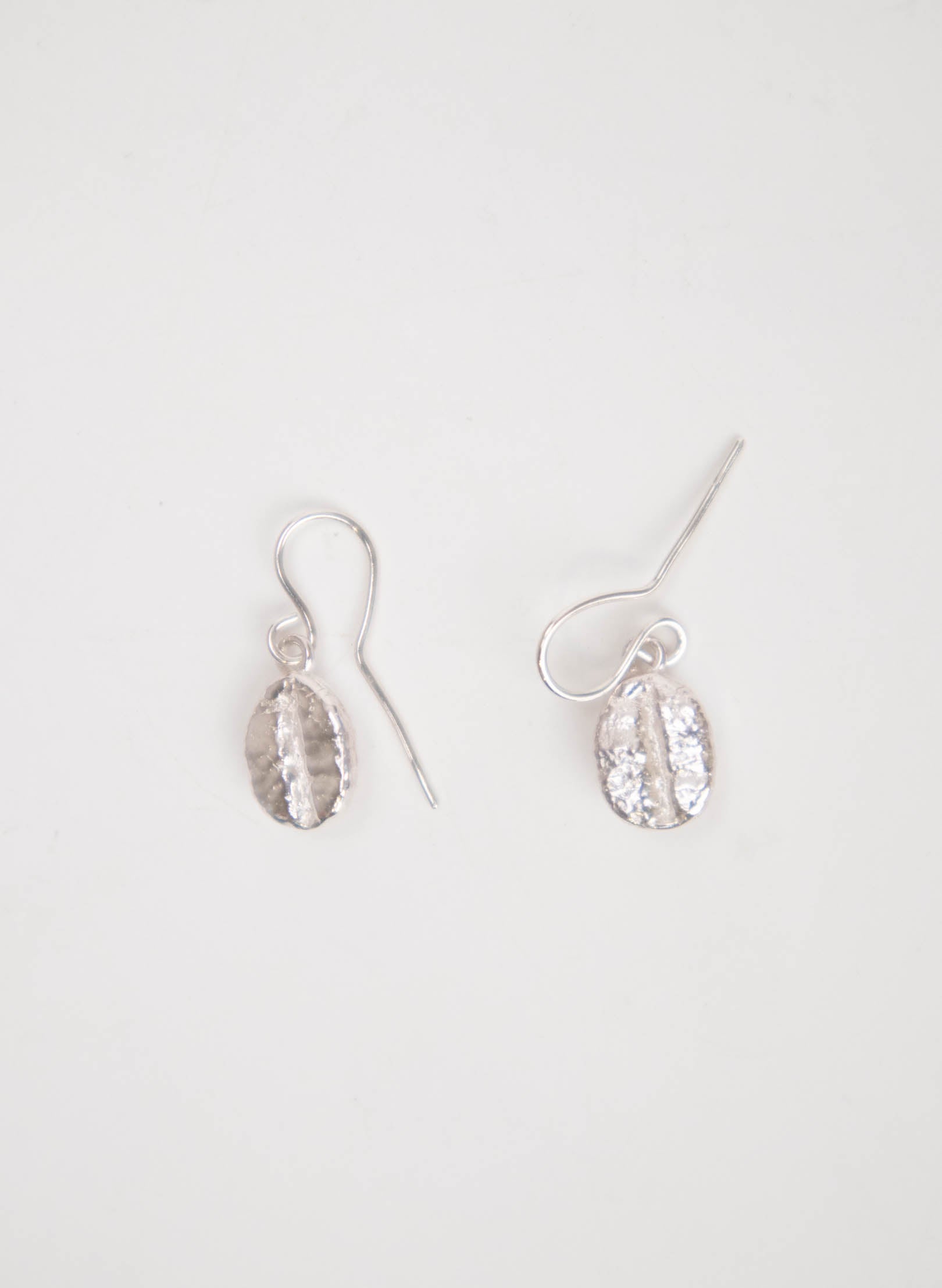 Coffee Bean Drop Earrings - Sterling Silver