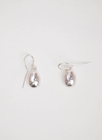 Coffee Bean Drop Earrings - Sterling Silver