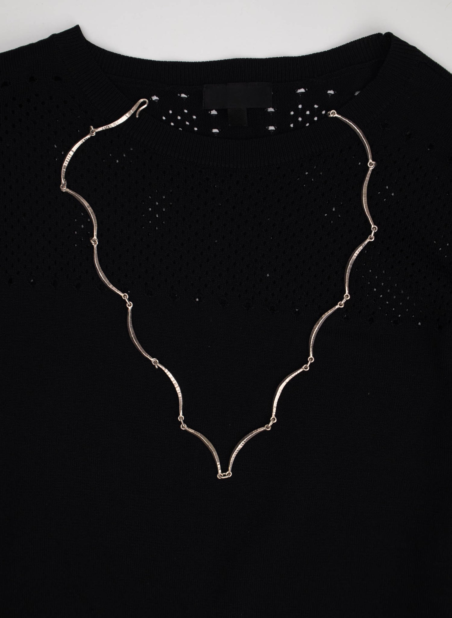 Scalloped Forged Necklace - Sterling Silver